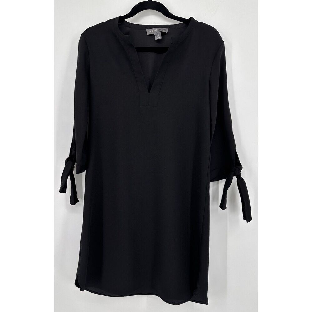 Donna Ricco Women's Black Pullover Lightweight 3/4 Sleeve Dress,‎ Size 6